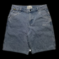Bermuda jeans Dime azul com bordado da marca, disponível no garimpo do madruga, tamanho 42 em excelente estado.