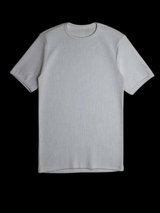 Camisa branca canelada slim fit em lã grossa da garimpo do madruga