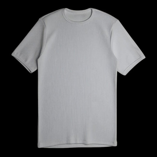 Camisa branca canelada slim fit em lã grossa da garimpo do madruga