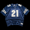 Camisa de futebol americano Dallas Cowboys Sanders 21 azul marinho com detalhes em branco e prata garimpo do madruga