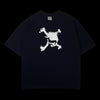 Camiseta preta Oakley skull da garimpo do madruga com estampa frontal de caveira branca, tamanho M, estado novo.