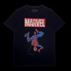 Camisa preta garimpo do madruga com estampa do Homem-Aranha e logo Marvel, tamanho M em bom estado