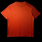 Camisa de treino laranja Kalenji da garimpo do madruga, modelo esportivo de manga curta com tecido respirável.