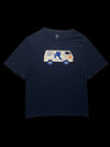 T-shirt azul marinho The North Face com estampa de van e esquiador. Tamanho P.