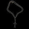 Colar garimpo do madruga Chrome Hearts com pingente de cruz em aço inoxidável e corrente de bolinhas prateada