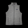 Colete feminino Patagonia cinza mescla com zíper frontal, disponível no garimpo do madruga em tamanho M.
