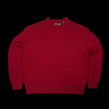 Suéter vermelho de gola careca da marca garimpo do madruga, modelo Chaps Ralph Lauren em tamanho GG.