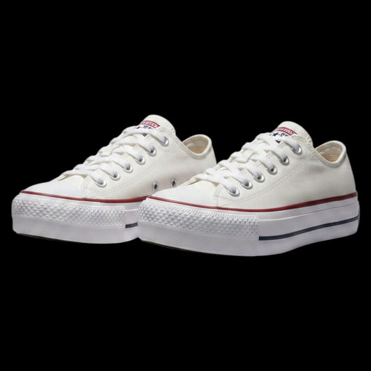 Tênis Converse All Star plataforma branco de lona, tamanho 33, disponível no garimpo do madruga